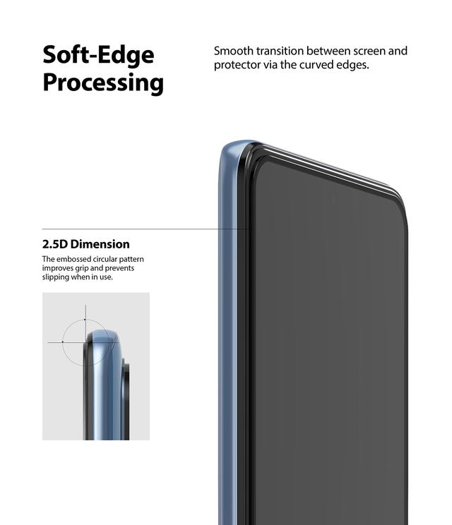 لاصقة حماية الشاشة Ringke Glass Screen Protector Xiaomi Mi 11i, K40, K40 Pro, K40 Pro+, Poco F3, Mi 11X- Black - SW1hZ2U6MTI5OTU5