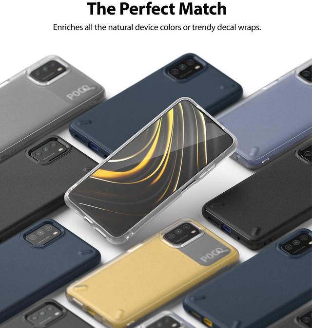 Ringke Onyx Cover Compatible with Xiaomi Poco M3, Tough Rugged Durable Shockproof Flexible Premium TPU Protective Phone Back Case for Poco M3 - Navy - Navy - SW1hZ2U6MTI3NjI0
