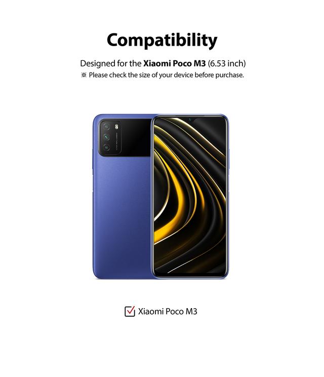 Ringke Compatible with Xiaomi Poco M3 Tempered Glass Screen Protector Invisible Defender Full Coverage Case Friendly [ Deisgned Screen Guard for Xiaomi Poco M3 ] - Black - Black - SW1hZ2U6MTI3NjI5