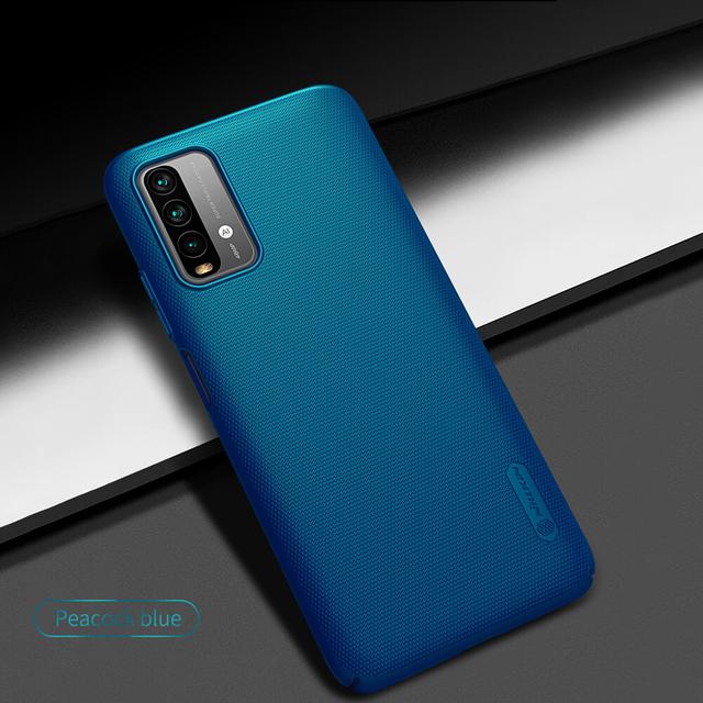 كفر موبايل Nillkin Cover Compatible with Xiaomi Redmi 9T Case Super Frosted Shield Hard Phone Cover [ Slim Fit ]  - Blue - SW1hZ2U6MTIxNjI4