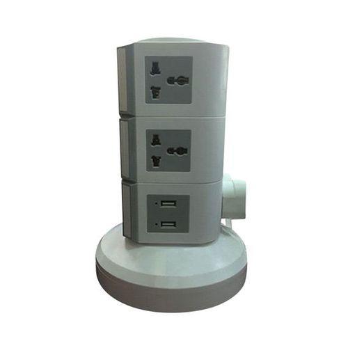 موزع كهربائي مع 3 طبقات من المقابس Universal Vertical Extension Socket with 2 USB Port