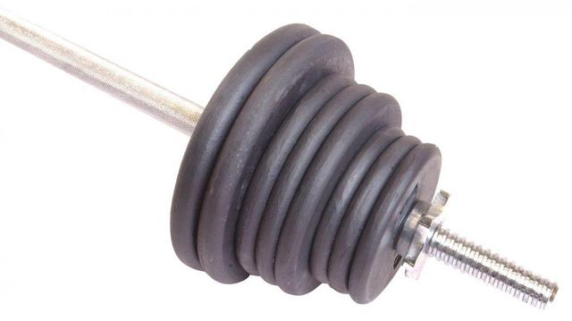 Marshal Fitness rb 47t barbell bar weight bar dumbbell bar chromed rb 47t inches straight with spin lock - SW1hZ2U6MTYyOTQ3