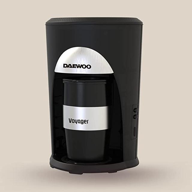 ماكينة قهوة 500واط Daewoo Portable Coffee Machine Single Cup Coffee Maker for Drip Coffee and Espresso with Travel Mug Korean Technology DCM9010 - SW1hZ2U6MTY4MDM2