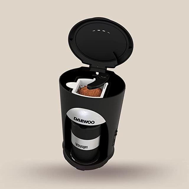 ماكينة قهوة 500واط Daewoo Portable Coffee Machine Single Cup Coffee Maker for Drip Coffee and Espresso with Travel Mug Korean Technology DCM9010 - SW1hZ2U6MTY4MDQw