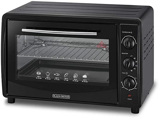 BLACK&amp;DECKER Black+Decker 45L Double Glass Multifunction Toaster Oven with Rotisserie for Toasting/ Baking/ Broiling Black  TRO45RDG B5 2 Years Warranty - SW1hZ2U6MTY3Mzk1