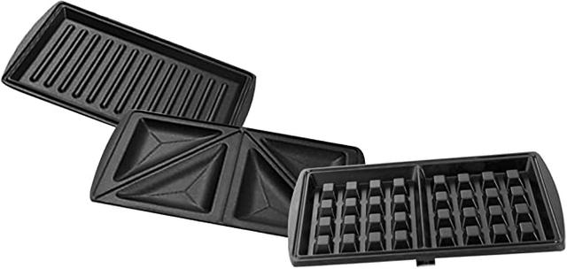 BLACK&amp;DECKER Black+Decker 750w 3 In 1 Sandwich Grill And Waffle Maker Black/Silver  TS2090 B5 2 Years Warranty - SW1hZ2U6MTY2Mzg4