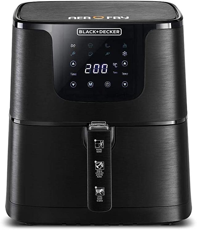BLACK&amp;DECKER Black+Decker Digital XL Air Fryer 4.3 Liters Black  AF700 B5 2 Year Warranty - SW1hZ2U6MTY2NDU2