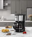 BLACK&DECKER Black+Decker 750W 10 Cup Coffee Maker/ Coffee Machine with Glass Carafe for Drip Coffee Silver/Black  DCM750S B5 2 Years Warranty - SW1hZ2U6MTY2NDg2