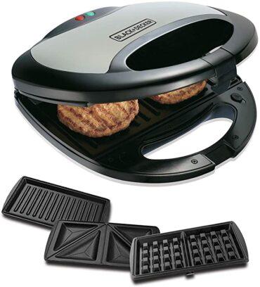 توستر حماصة توست والة الوافل 750 واط بلاك اند ديكر  Black+Decker 750 W Sandwich Grill And Waffle Maker - 1}