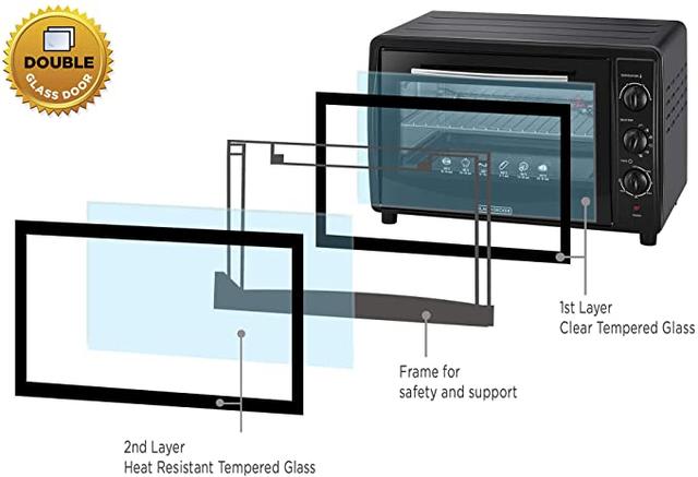 فرن كهربائي 45 لتر Black+Decker Double Glass Multifunction Toaster Oven - SW1hZ2U6MTY3NDAx