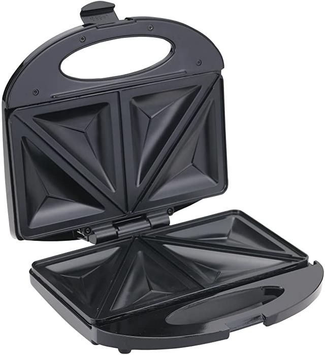 BLACK&amp;DECKER Black+Decker 600W 2 Slice Non Stick Sandwich Maker Black  TS1000 B5 2 Years Warranty - SW1hZ2U6MTY3NDQx