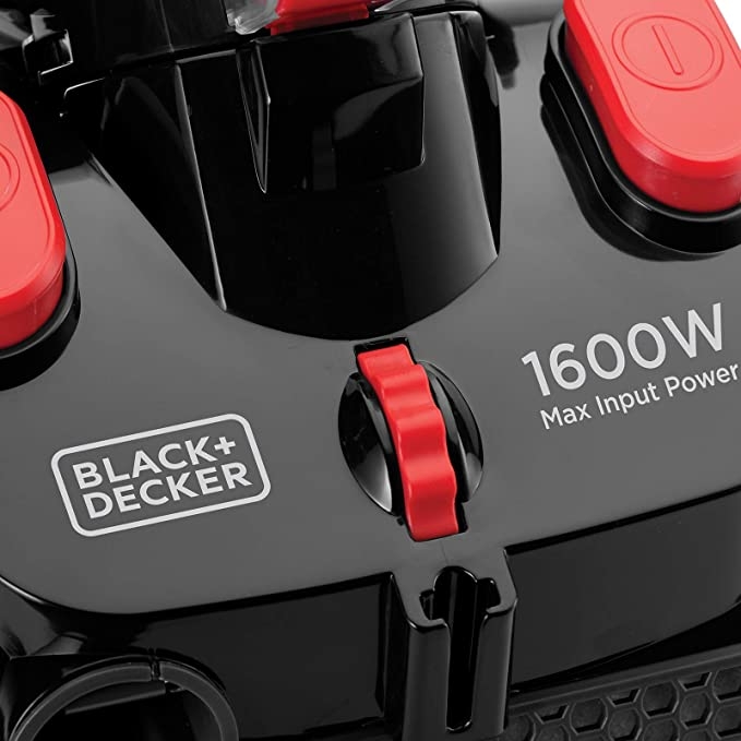 مكنسة كهربائية اسطوانية بدون كيس فلتر قابل للغسل 2.5 لتر 1600 واط بلاك اند ديكر Black+decker Bagless Cyclonic Canister Vacuum Cleaner