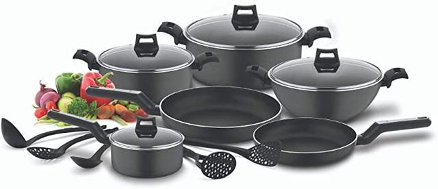 مجموعة أواني للطهي 15 قطعة Black+Decker Non-Stick Cookware Set with 5 Layer PTFE - SW1hZ2U6MTY4NDY1