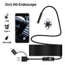 Generic USB Endoscope 3-in-1 Borescopes Inspection Camera IP67 Waterproof Snake Camera with 6 Adjustable LED Lights for Type-C & Android & PC - SW1hZ2U6MjMwMTg0