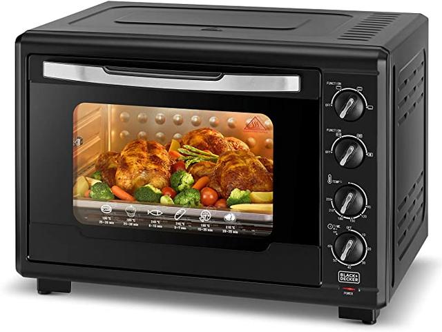 BLACK&amp;DECKER Black+Decker 55L Double Glass Multifunction Toaster Oven with Rotisserie for Toasting/ Baking/ Broiling Black – TRO55RDG B6 - SW1hZ2U6MTY3NDE5