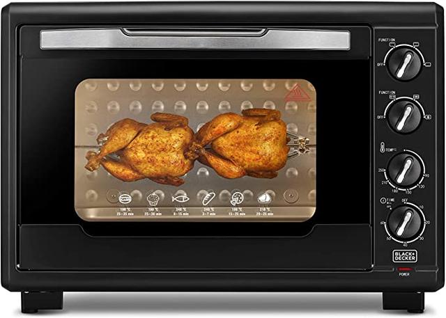 BLACK&amp;DECKER Black+Decker 55L Double Glass Multifunction Toaster Oven with Rotisserie for Toasting/ Baking/ Broiling Black – TRO55RDG B6 - SW1hZ2U6MTY3NDE3