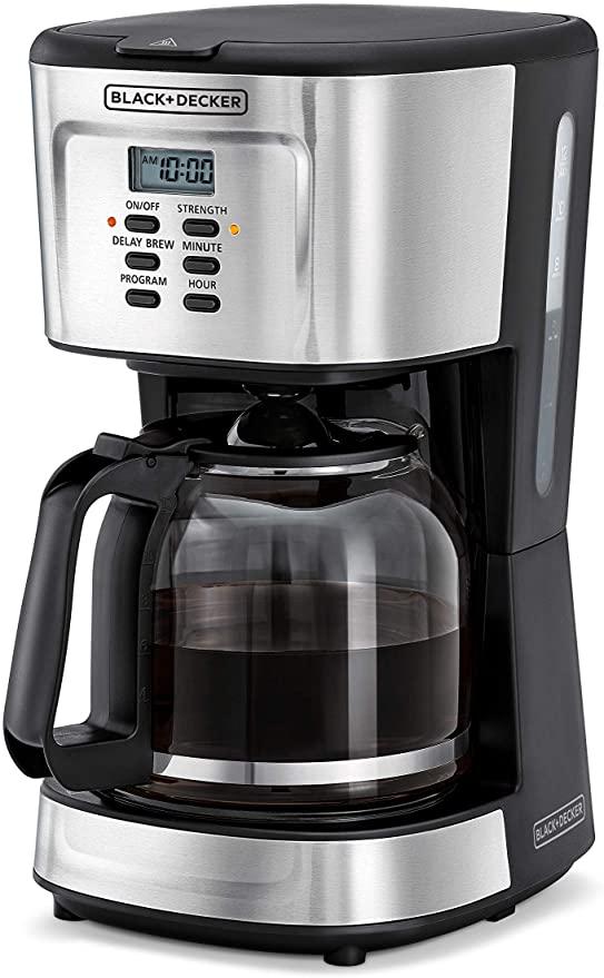BLACK&DECKER Black+Decker 900W 12 Cup 24 Hours Programmable Coffee Maker with 1.5L Glass Carafe and Keep Warm Feature for Drip Coffee and Espresso Black  DCM85 B5 2 Years Warranty - SW1hZ2U6MTY2Mzcx