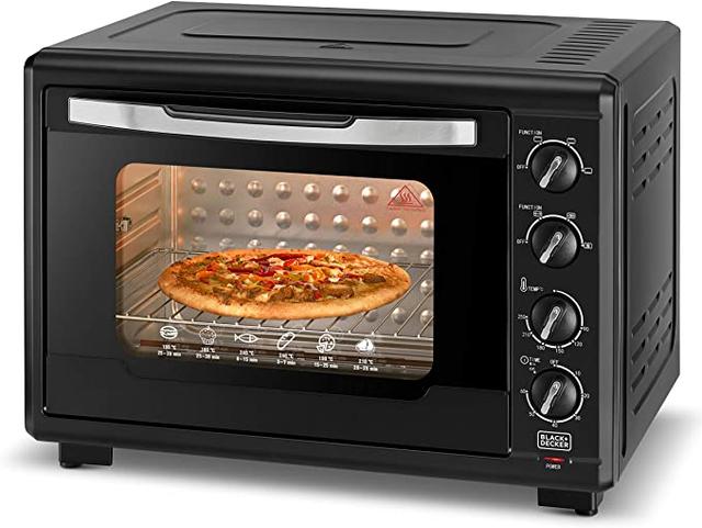 BLACK&amp;DECKER Black+Decker 55L Double Glass Multifunction Toaster Oven with Rotisserie for Toasting/ Baking/ Broiling Black – TRO55RDG B6 - SW1hZ2U6MTY3NDA3