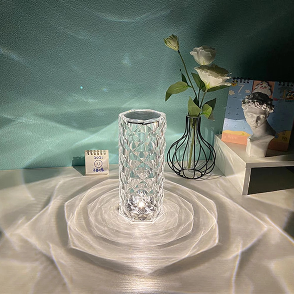 مصباح الطاولة الكرستالي Rose Diamond Table Lamp - 4}
