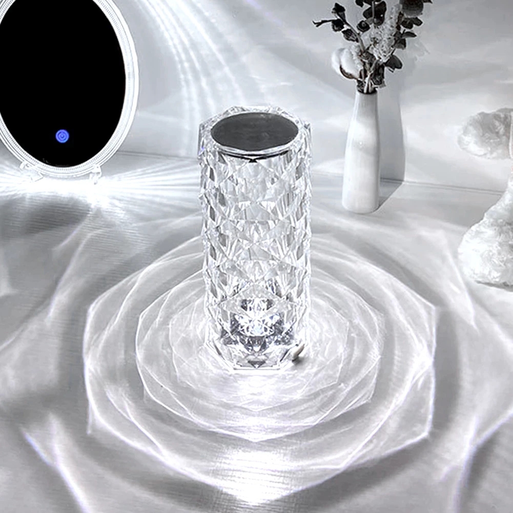 مصباح الطاولة الكرستالي Rose Diamond Table Lamp - 2}