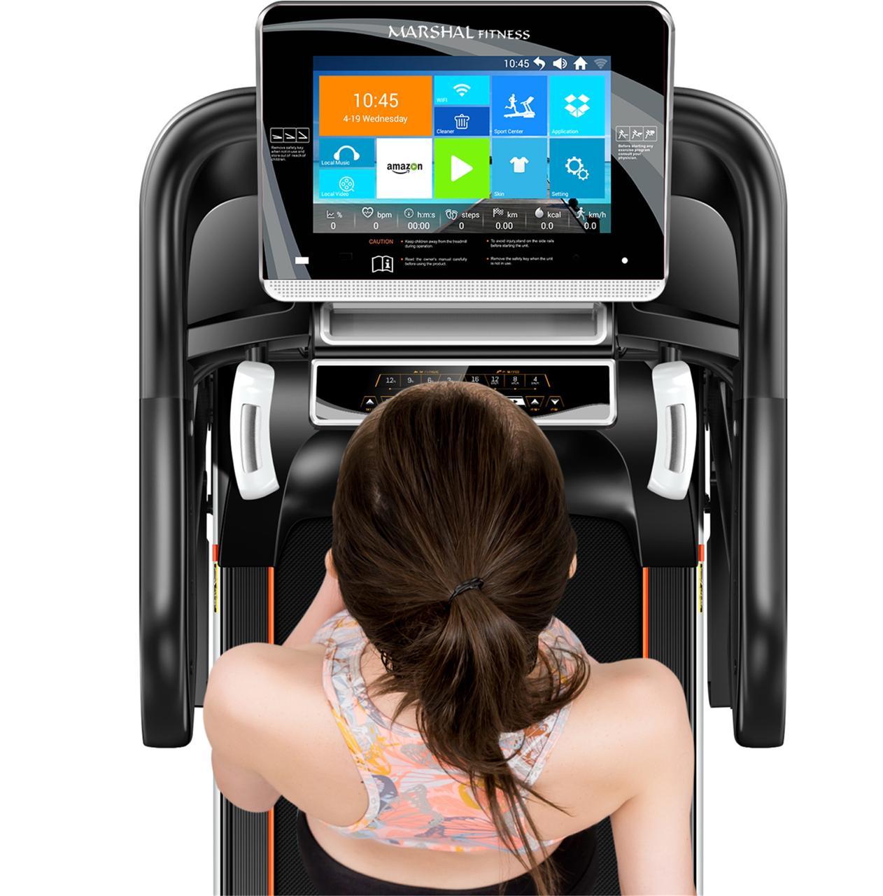 جهاز المشي   DC Motorized Treadmill 6.0 HP with 15.6" TFT TV Android System - cG9zdDoxNjM0MjY=