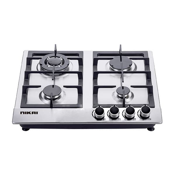 بوتوجاز بلت ان نيكاي مسطح 4 شمعات عرض 45 سم Nikai Burner Steel Hob