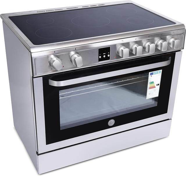 HOOVER 5 Burner Vitroceramic Cooker With Electric Oven VCG9060 Black/Silver - SW1hZ2U6MTc4NzY3OQ==