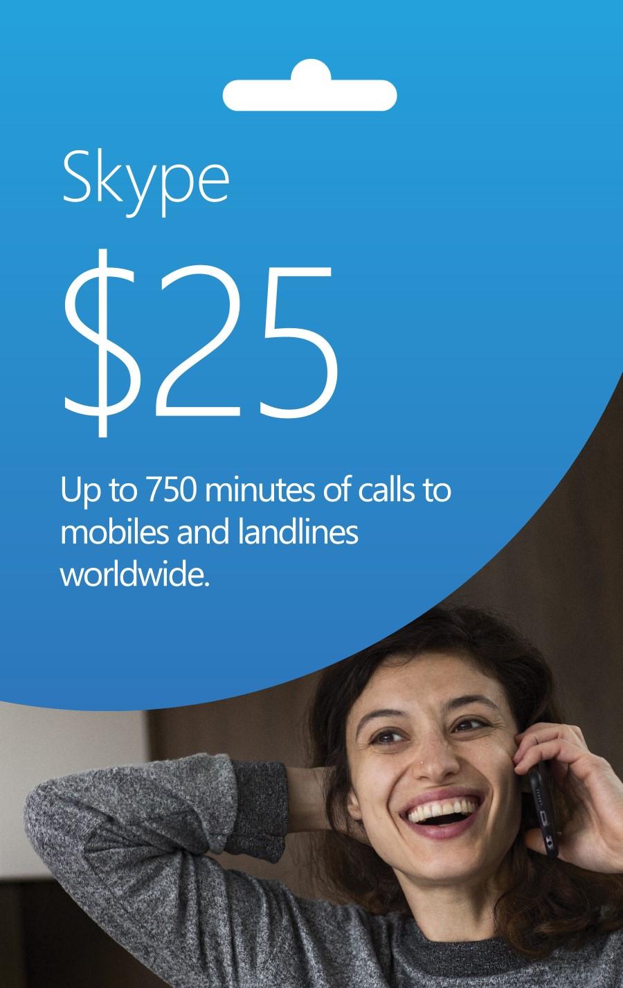 بطاقه سكايب Skype $ 25 (ستور أمريكي)