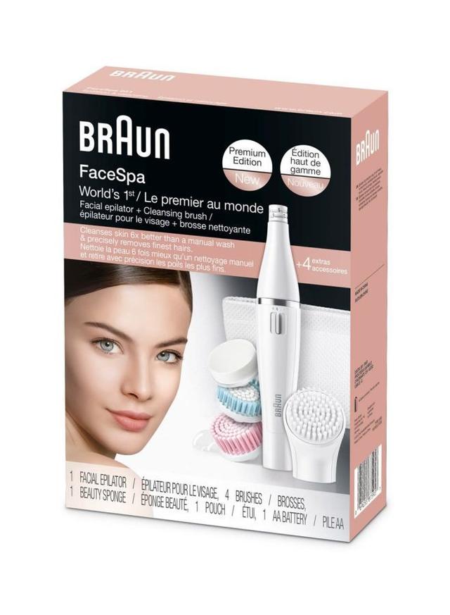 BRAUN 3 In 1 Facial Epilator And Cleanser Set Brown/White - SW1hZ2U6MjQ4NDky