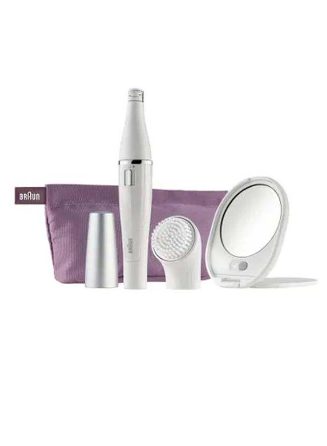 جهاز ازالة الشعر ( براون ) للوجه  - أبيض BRAUN - Facial Epilator And Cleanser FaceSpa SE830