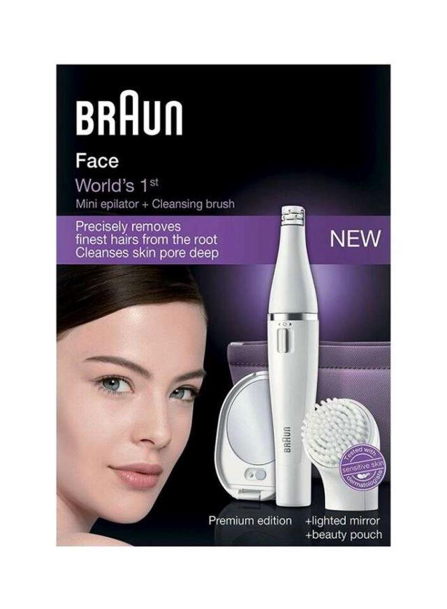 جهاز ازالة الشعر ( براون ) للوجه  - أبيض BRAUN - Facial Epilator And Cleanser FaceSpa SE830 - SW1hZ2U6MjgyOTAz