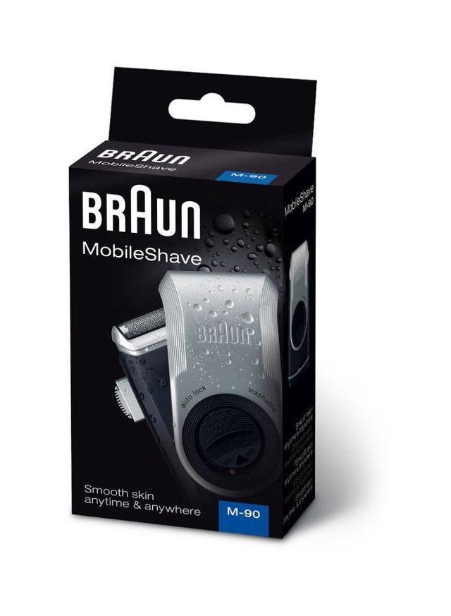 ماكينة حلاقة للرجال - فضي/ازرق BRAUN - MobileShave Shaver M90 - SW1hZ2U6MjY2MTU2