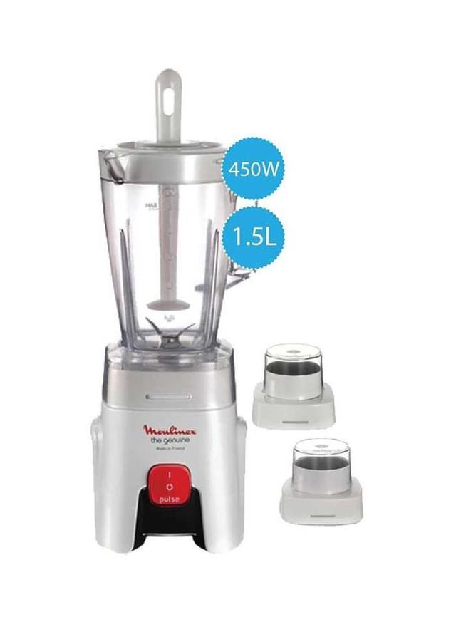 MOULINEX Electric Blender With Jar 1.5 l 450 W LM242027 White/Clear - SW1hZ2U6MjU2MjUx