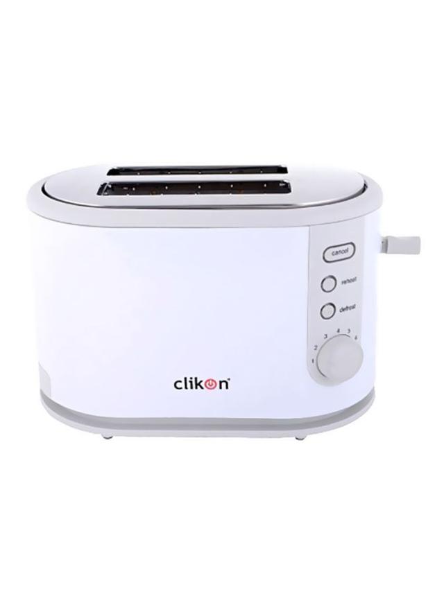 ClikOn Portable 2 Slice Bread Toaster 800W 800 W CK2408 White/Silver - SW1hZ2U6MjY1MjUz