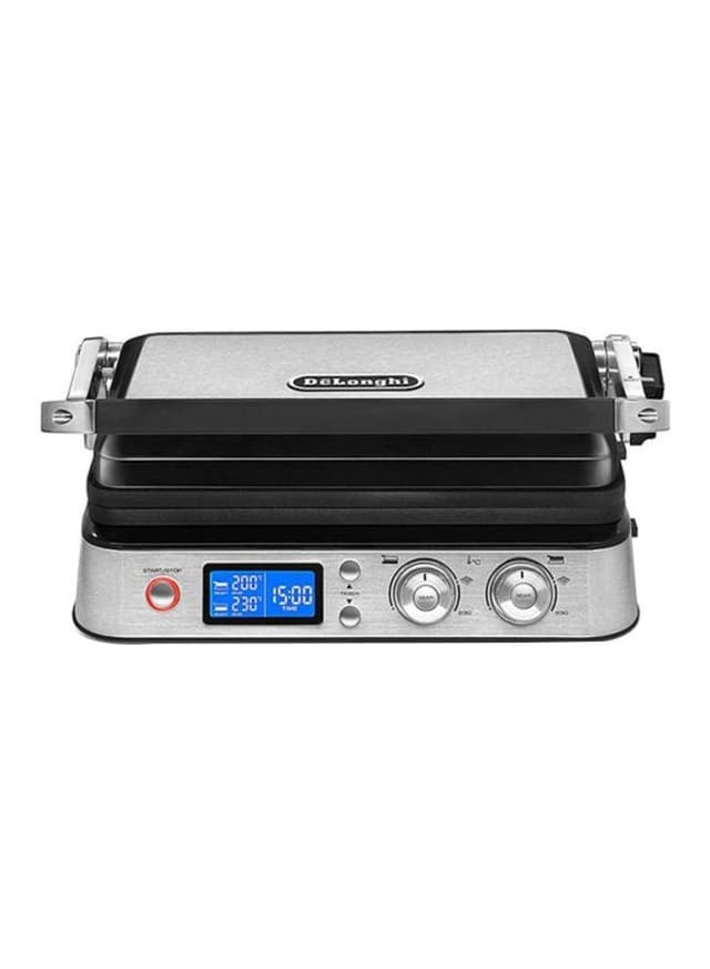 شواية كهربائية 2000واط أسود وفضي ديلونجي Delonghi Black And Silver 2000W Multi Purpose Grill - SW1hZ2U6MjM5NjI0