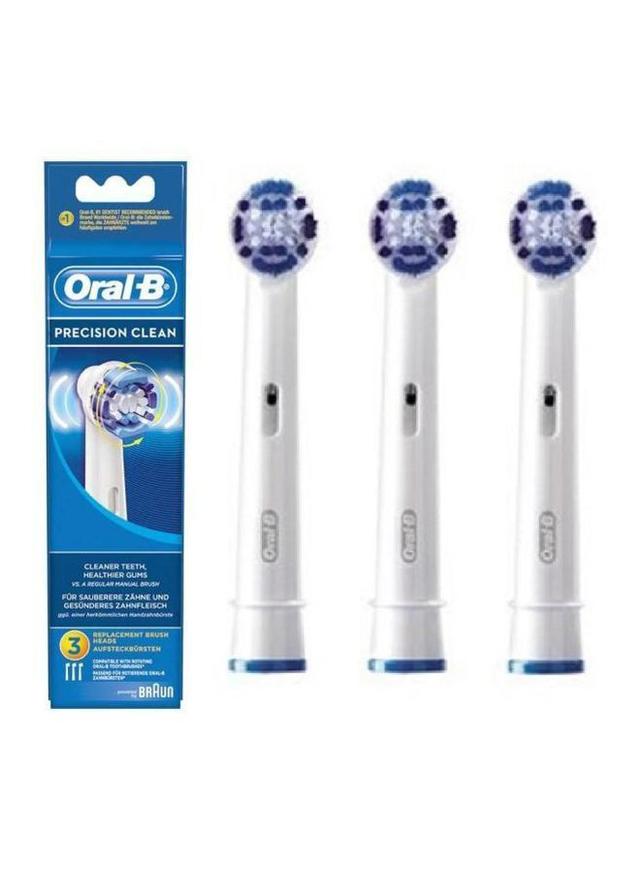 فرشاة اسنان كهربائية ( 3 قطع ) - أبيض BRAUN - Precision Clean Brush Heads White - SW1hZ2U6MjcyOTM5