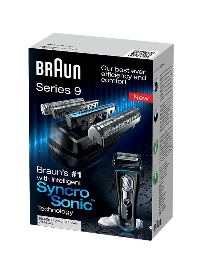 BRAUN Series 9 Syncro Sonic Wet And Dry Shaver Set Black/Blue - SW1hZ2U6MjQ0Njgx