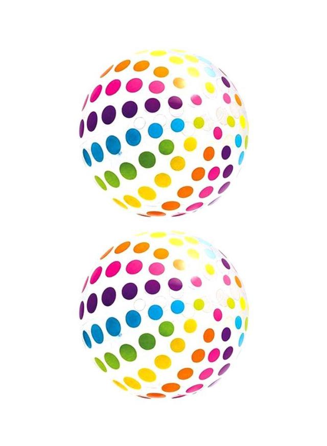INTEX Set Of 2 Jumbo Inflatable Colorful Polka Dot Giant Beach Ball - SW1hZ2U6MjY3MDM2