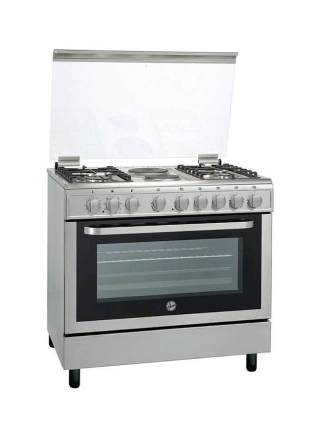 HOOVER 4 Burner Gas Cooker With 2 Hot Plate 100L FGC9042 3DEX Stainless Steel - SW1hZ2U6MjgyODQ3
