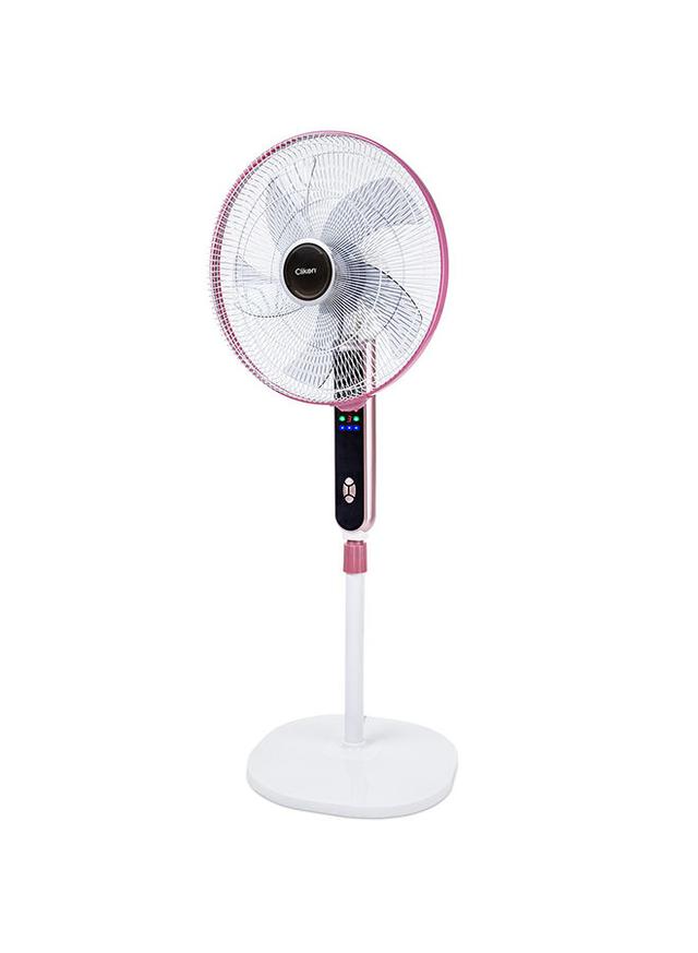 ClikOn 16 Inch Pedestal Fan With Remote 45 W CK2816 White/Pink - SW1hZ2U6MjU2NTg5