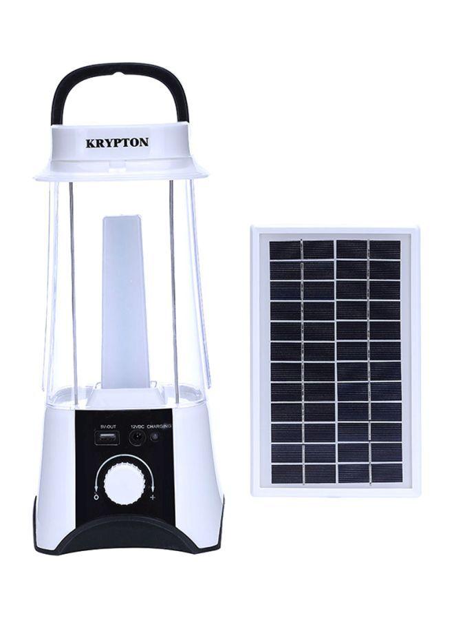 مصباح طوارئ مع لوحة طاقة شمسية - أبيض وأسود Krypton - Rechargeable Solar LED Emergency Light