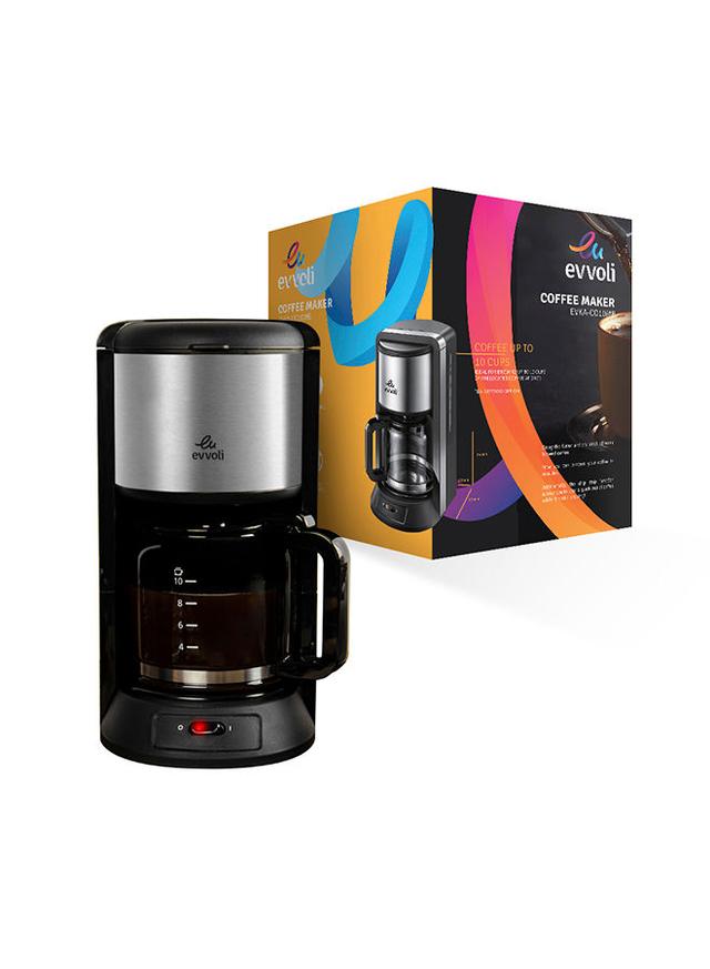 evvoli Coffee Maker With Glass Carafe 1.2 l 1000 W EVKA CO10MB Black/Clear/Grey - SW1hZ2U6MjY2ODgz