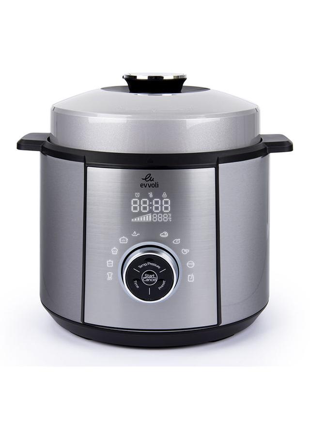 evvoli 10 In 1 Multi Use Programmable Pressure Cooker 6 Litter 10 Cook Settings 1100W With 15 Smart Safety Protection Modules 5.5 l 1100 W EVKA PC6010S Silver/Black - SW1hZ2U6MjQ4MjE4