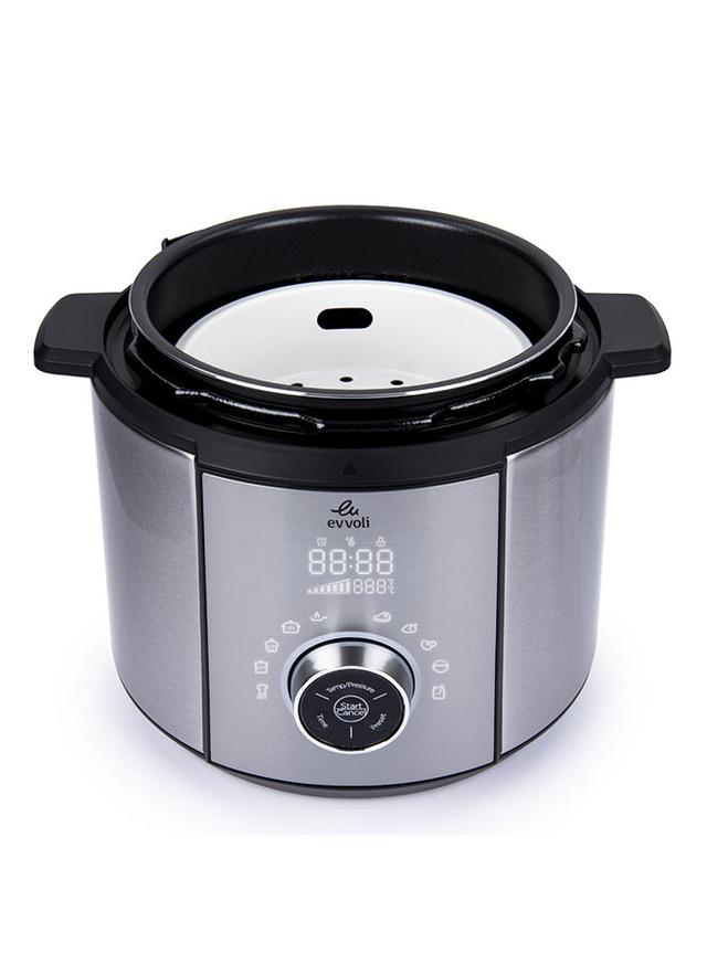 evvoli 10 In 1 Multi Use Programmable Pressure Cooker 6 Litter 10 Cook Settings 1100W With 15 Smart Safety Protection Modules 5.5 l 1100 W EVKA PC6010S Silver/Black - SW1hZ2U6MjQ4MjQw
