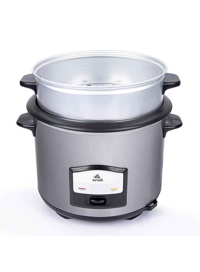 evvoli 2 In 1 Rice Cooker with Steamer Up To 12 Cup Of Rise non stick 6.5 l 750 W EVKA RC6501S Silver/Black - SW1hZ2U6MjQxMjAw