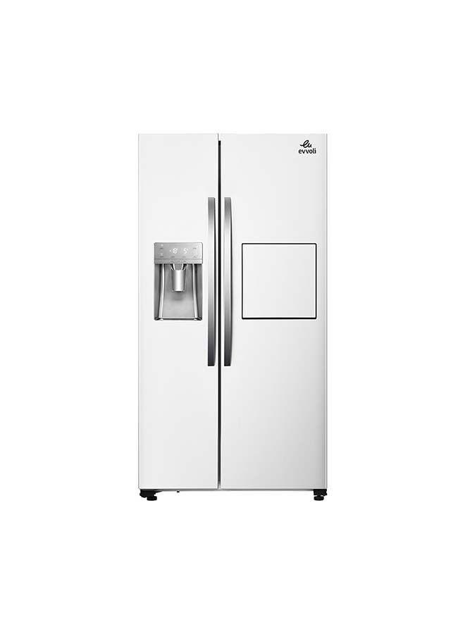 ثلاجة ايفولي 650 لتر بابين مع صانعة ثلج وكولر مياه evvoli 650 Litres Refrigerator With Ice maker and Water Dispenser