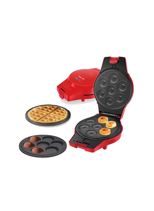 Saachi 3 In 1 Waffle/Donut/Cupcake Maker NL 3M 1565 RD 1000 W NL 3M 1565 RD Red - SW1hZ2U6MjYzOTk0