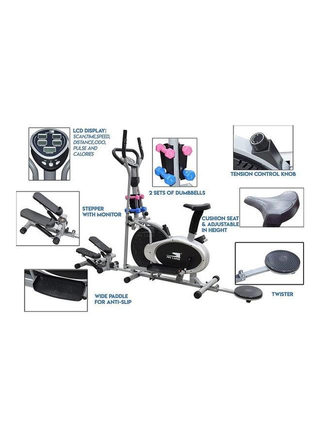 SkyLand 5-In-1 Exercise Bike With Twister, Stepper And Dumbbells 98x70x33cm - SW1hZ2U6MjM1MTM2