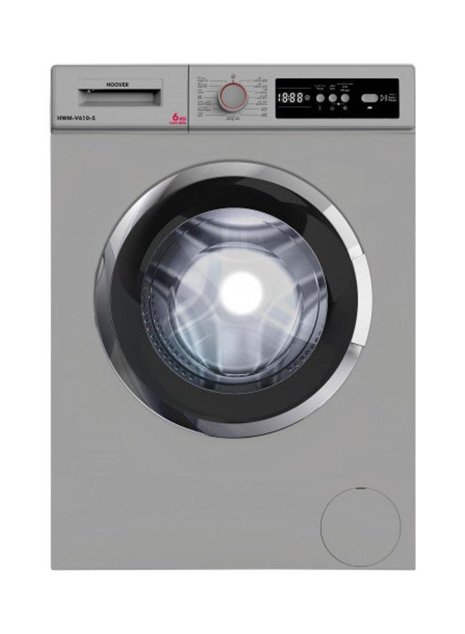 غسالة ملابس هوفر 6 كج 1000 دورة في الدقيقة Hoover 6KG Washing Machine 1000RPM Silver HWM-V610-S ( Made in Turkey)