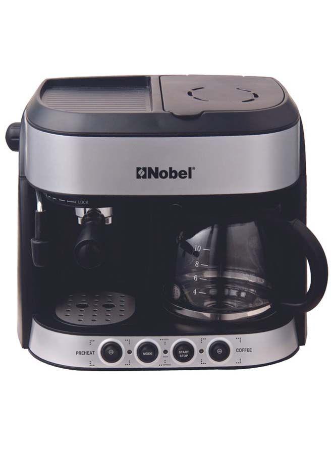 ماكينة صنع القهوة الكهربائية بضغط 15 بار 1.25 لتر NOBEL - Coffee Machine With Frother And Espresso